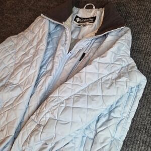 Columbia Womens Large Light Blue Quilted Interchange Puffer Jacket Full Zip
